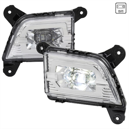 Spec-D Tuning LED FOG LIGHTS WITH CHROME HOUSING AND CLEAR LENS, 2PK LF-SIV1915CLED-DL